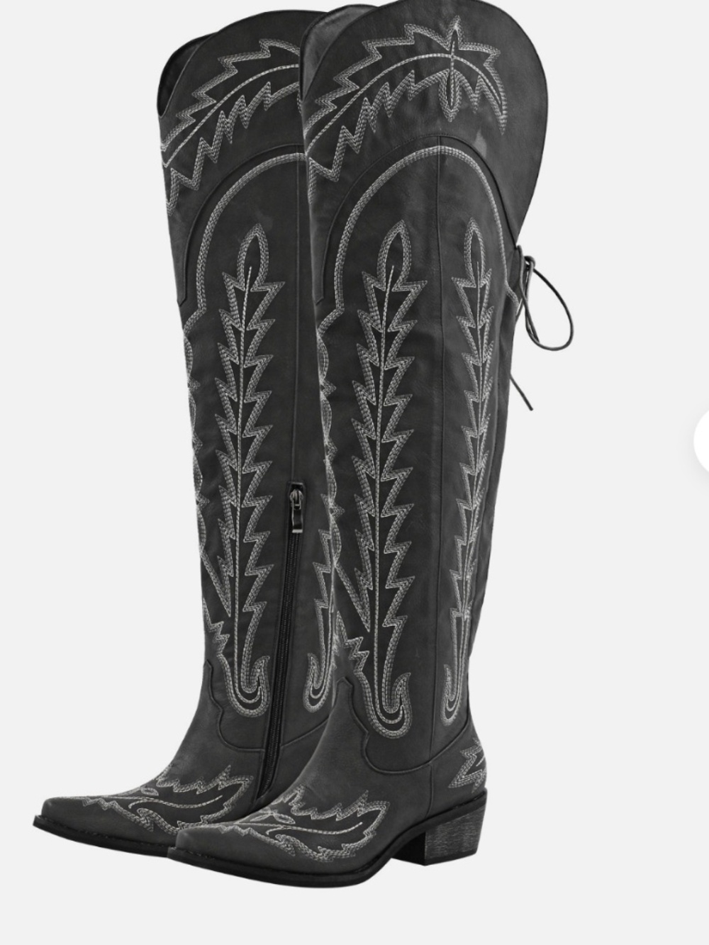 Thigh high wide calf cow girl boots
